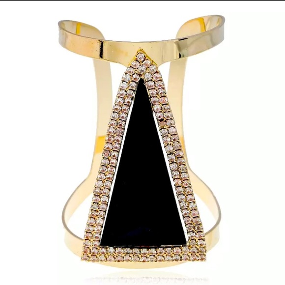Maxi Triangle Crystal Metal Maxi Cuff Bracelet